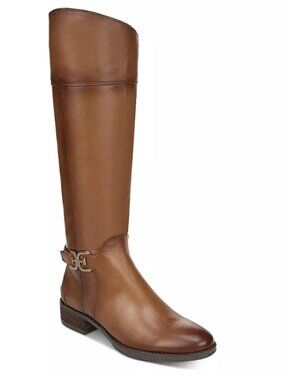 Sam Edelman Women's Priscilla Tall Boots Size 8M Leather Brown Zip Up Logo